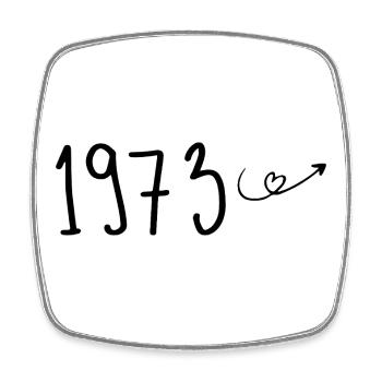1973 Jubiläum 1973 Retro 1973 - Viereckiger Kühlschrankmagnet - Weiß - Vorne