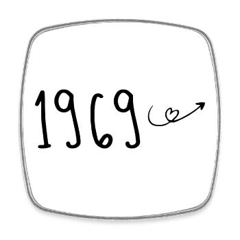 1969 Anniversaire 1969 Retro 1969 - Magnet carré - blanc - Devant