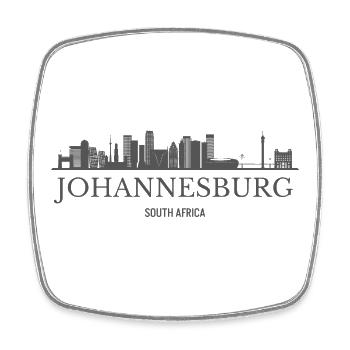 Johannesburg South Africa, Johannesburg skyline - Square fridge magnet - white - Front