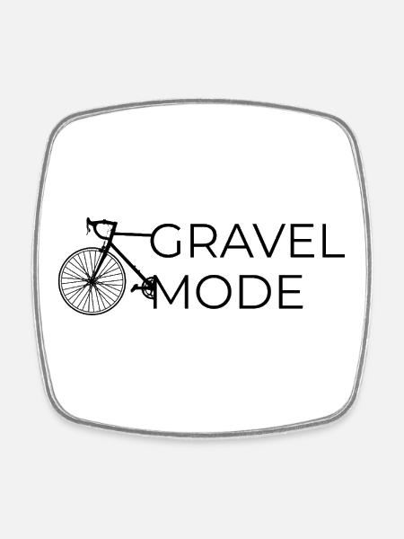 Gravel Fashion - Design with Bike/Gravel Bike - Square fridge magnet - white
