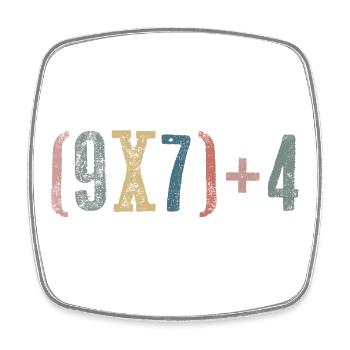 67 - Siebenundsechzig Zahl 67 Meme Sechs Sieben Mathematik Int - Viereckiger Kühlschrankmagnet - Weiß - Vorne