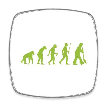 Évolution - de l’homme préhistorique à l’amoureux des jardins - Magnet carré - blanc - Devant