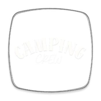 Camping Crew - Viereckiger Kühlschrankmagnet - Weiß - Vorne