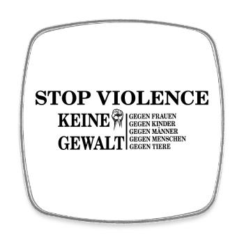 Stop Violence against women Shirt - Viereckiger Kühlschrankmagnet - Weiß - Vorne
