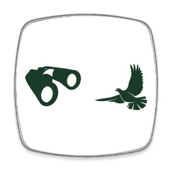 Minimalist Bird Watching Silhouette - Square fridge magnet - white - Front