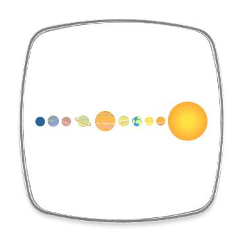 Série Planètes du Système Solaire Minimaliste - Magnet carré - blanc - Devant