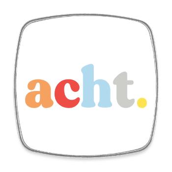 8e anniversaire Eight Retro - Magnet carré - blanc - Devant