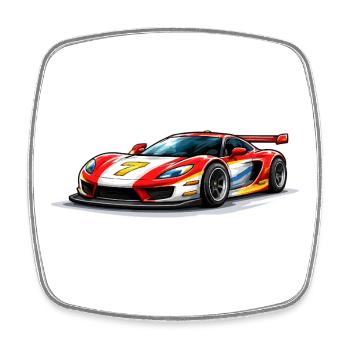 Graphismes de voitures de course de style vitesse - Magnet carré - blanc - Devant