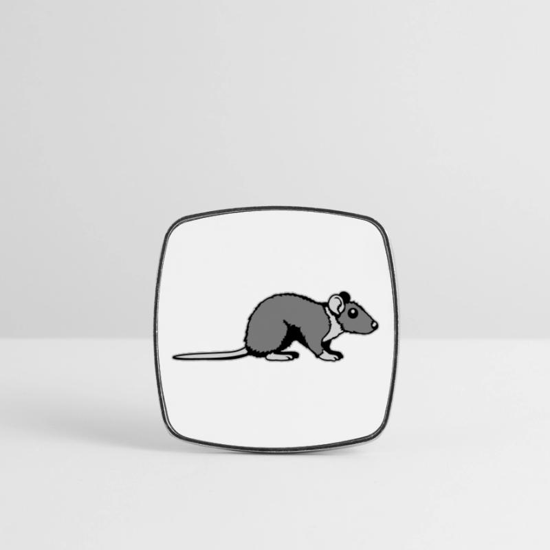 Profil secondaire de rat Mignon, bande dessinée drôle d’animal rongeur Magnet carré