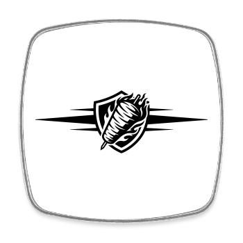 Döner Symbol Dönerskeß - Magnet carré - blanc - Devant