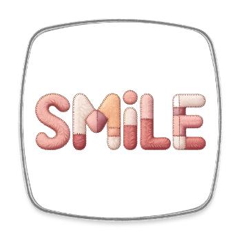 Design de sourire créatif patchwork pour une femme positive - Magnet carré - blanc - Devant