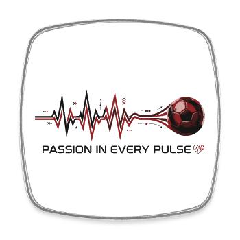 Pulse to Goal Fußball-Leidenschaft - Viereckiger Kühlschrankmagnet - Weiß - Vorne