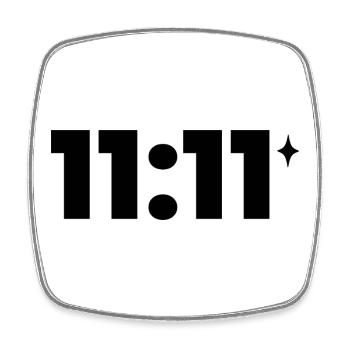 11:11 ✦ Chemise minimaliste – Design esthétique cosmique - Magnet carré - blanc - Devant