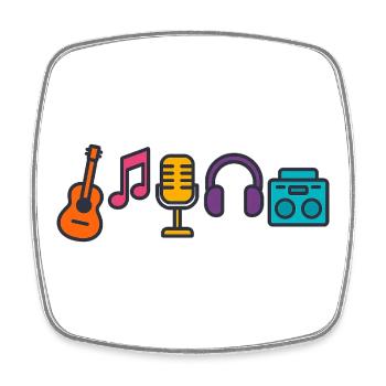 Musique Passion Ondes sonores Cadeau de design - Magnet carré - blanc - Devant