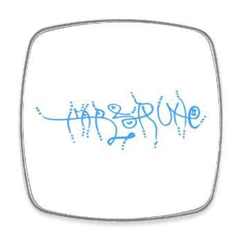 Blue Artistic Karlsruhe Souvenir - Square fridge magnet - white - Front