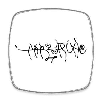 Karlsruhe - Square fridge magnet - white - Front