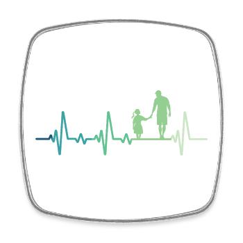 Father and daughter heartbeat dad and daughter - Square fridge magnet - white - Front