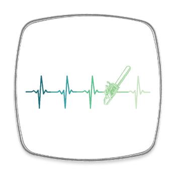 Forest Heartbeat Lumberjack Chainsaw - Square fridge magnet - white - Front