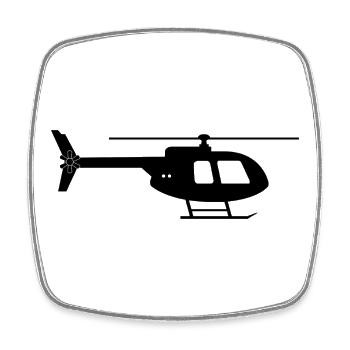 Helicopter - Square fridge magnet - white - Front