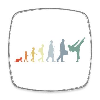 Retro Karateka Evolution - Square fridge magnet - white - Front