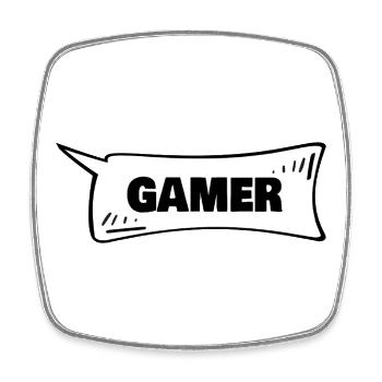 Gamer - Square fridge magnet - white - Front
