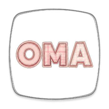 Grandma Retro Lettering Gift Idea Patchwork - Square fridge magnet - white - Front