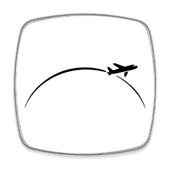 flugzeug - Viereckiger Kühlschrankmagnet - Weiß - Vorne