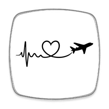 travel love - Viereckiger Kühlschrankmagnet - Weiß - Vorne