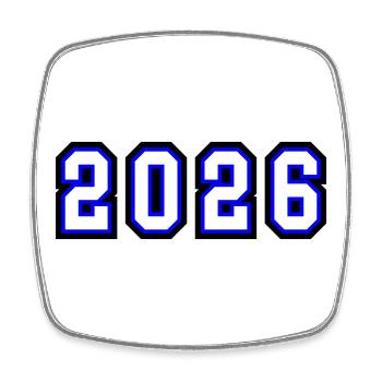 2026 Jahr - Viereckiger Kühlschrankmagnet - Weiß - Vorne