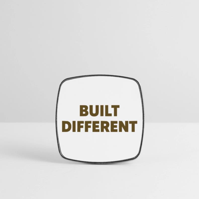 Built Different Saying Statement Typography Square fridge magnet