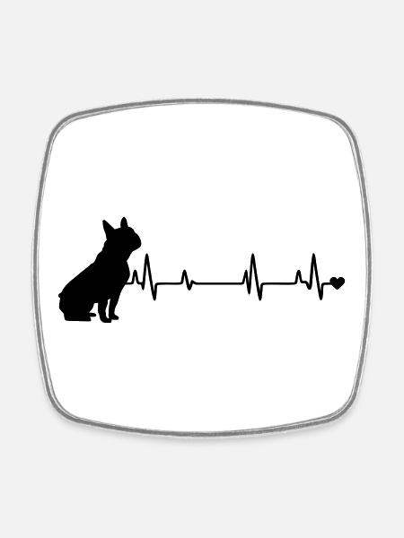 Chien - Magnet carré - blanc