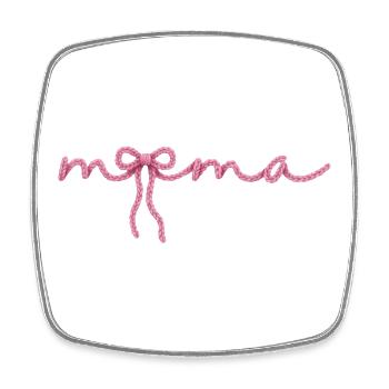 Mama Schleife - Viereckiger Kühlschrankmagnet - Weiß - Vorne