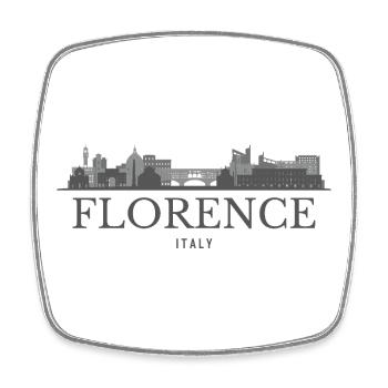 Florence skyline Italy, Florence silhouette - Square fridge magnet - white - Front
