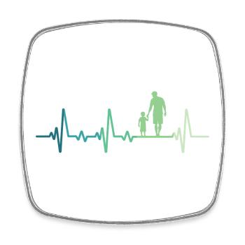 Vater und Sohn Herzschlag Geschenk Vater Sohn - Viereckiger Kühlschrankmagnet - Weiß - Vorne