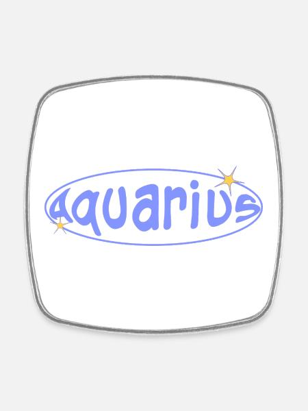 Aquarius Sign - Square fridge magnet - white