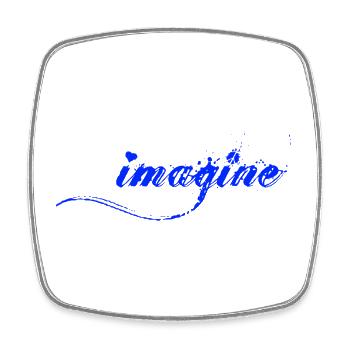 Imagine there is Peace and Love, Schrift - Square fridge magnet - white - Front
