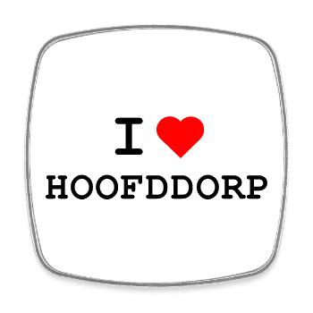 Ich liebe Hoofddorp - I love Hoofddorp - Square fridge magnet - white - Front