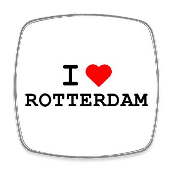 I love Rotterdam - Ich liebe Rotterdam - Viereckiger Kühlschrankmagnet - Weiß - Vorne