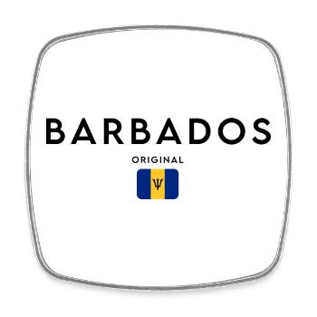 Barbadischer Stolz, minimalistisches, elegantes Design - Viereckiger Kühlschrankmagnet - Weiß - Vorne