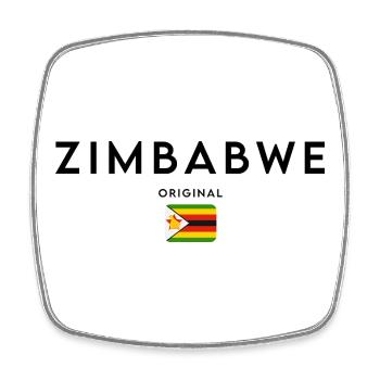 Zimbabwean pride, minimalist sleek design - Square fridge magnet - white - Front