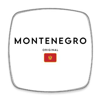 Montenegrinischer Stolz, minimalistisches, elegantes Design - Viereckiger Kühlschrankmagnet - Weiß - Vorne