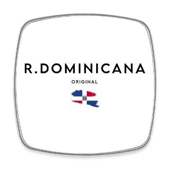 Dominican pride, sleek minimalist design - Square fridge magnet - white - Front