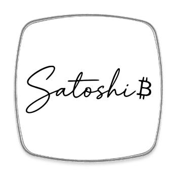 Satoshi Bitcoin Gift for Crypto Trader - Square fridge magnet - white - Front