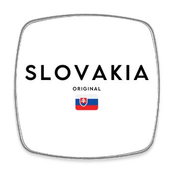 Drapeau de la Slovaquie, design minimaliste élégant - Magnet carré - blanc - Devant