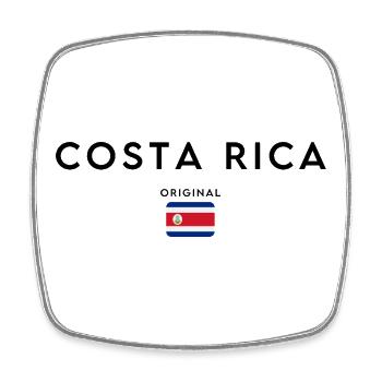 Drapeau costaricienne, design minimaliste élégant - Magnet carré - blanc - Devant