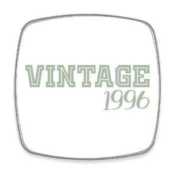30 Jahre 1996 Vintage-Retro-Geburtstagsgeschenk - Viereckiger Kühlschrankmagnet - Weiß - Vorne