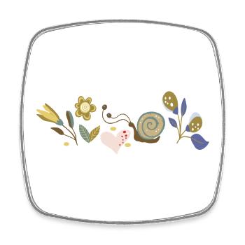 Flowers with Snail - Square fridge magnet - white - Front