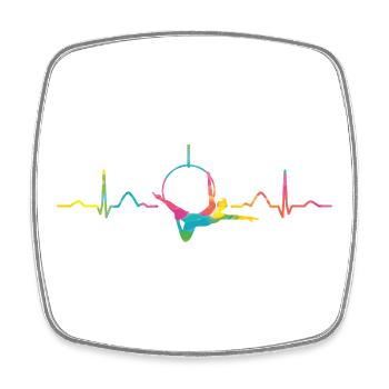 Aerialist Heartbeat Aerial Ring Lyra Luftring - Viereckiger Kühlschrankmagnet - Weiß - Vorne