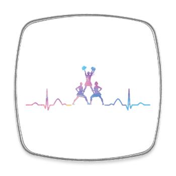 Cheerpom pom girls Mom Cheerleading - Magnet carré - blanc - Devant
