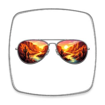 Desert Canyon Sunset Aviator - Square fridge magnet - white - Front